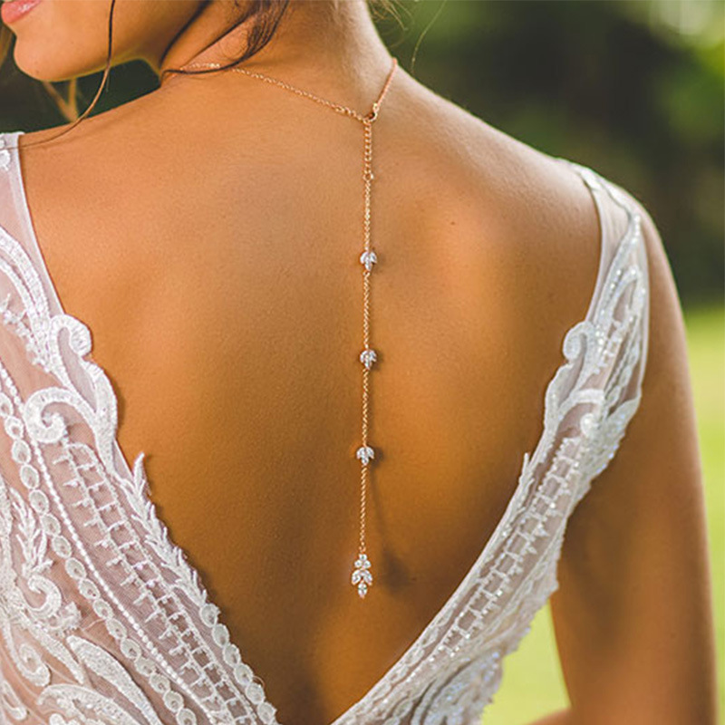 Body Jewelry For Backless Dress - Cadena de espalda con colgante de