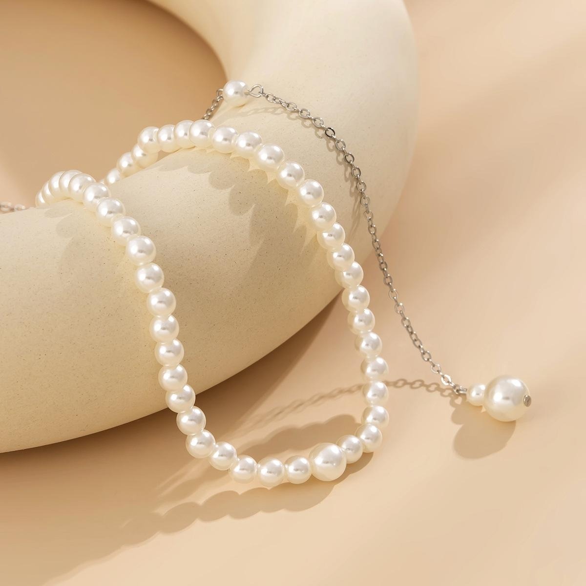 Body Jewelry For Backless Dress - Exquisito Collar Largo de Perlas de