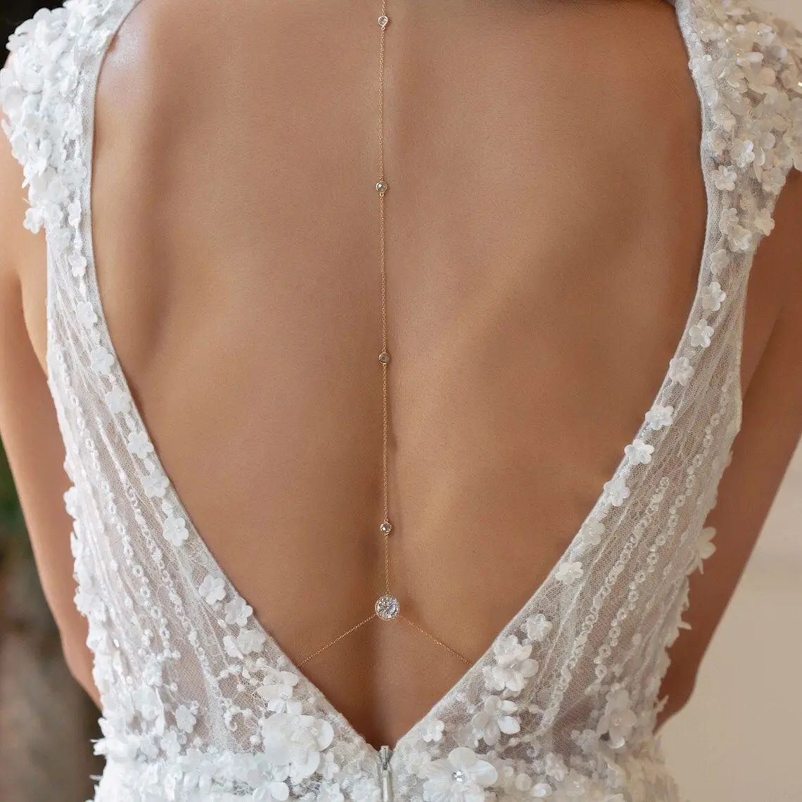 Body Jewelry For Backless Dress - Cadena de cuerpo minimalista y delicada
