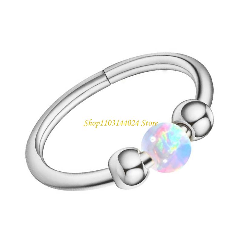 Body Jewelry Cartilage Earrings - N5KE Anillos nariz ópalo con cuentas,