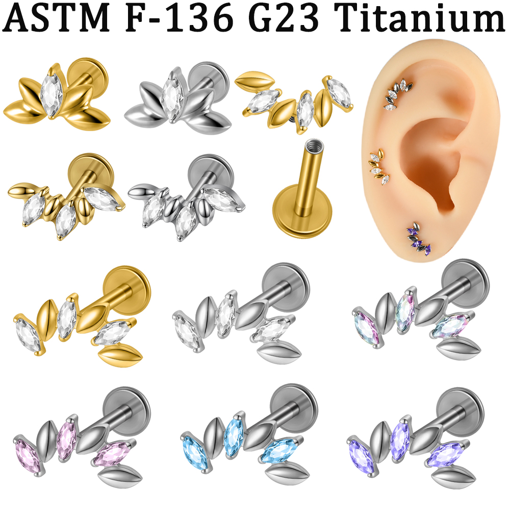 5-1 Piezas CZ 5/6 Labret Marqu - Body Jewelry Implants reseña y precio