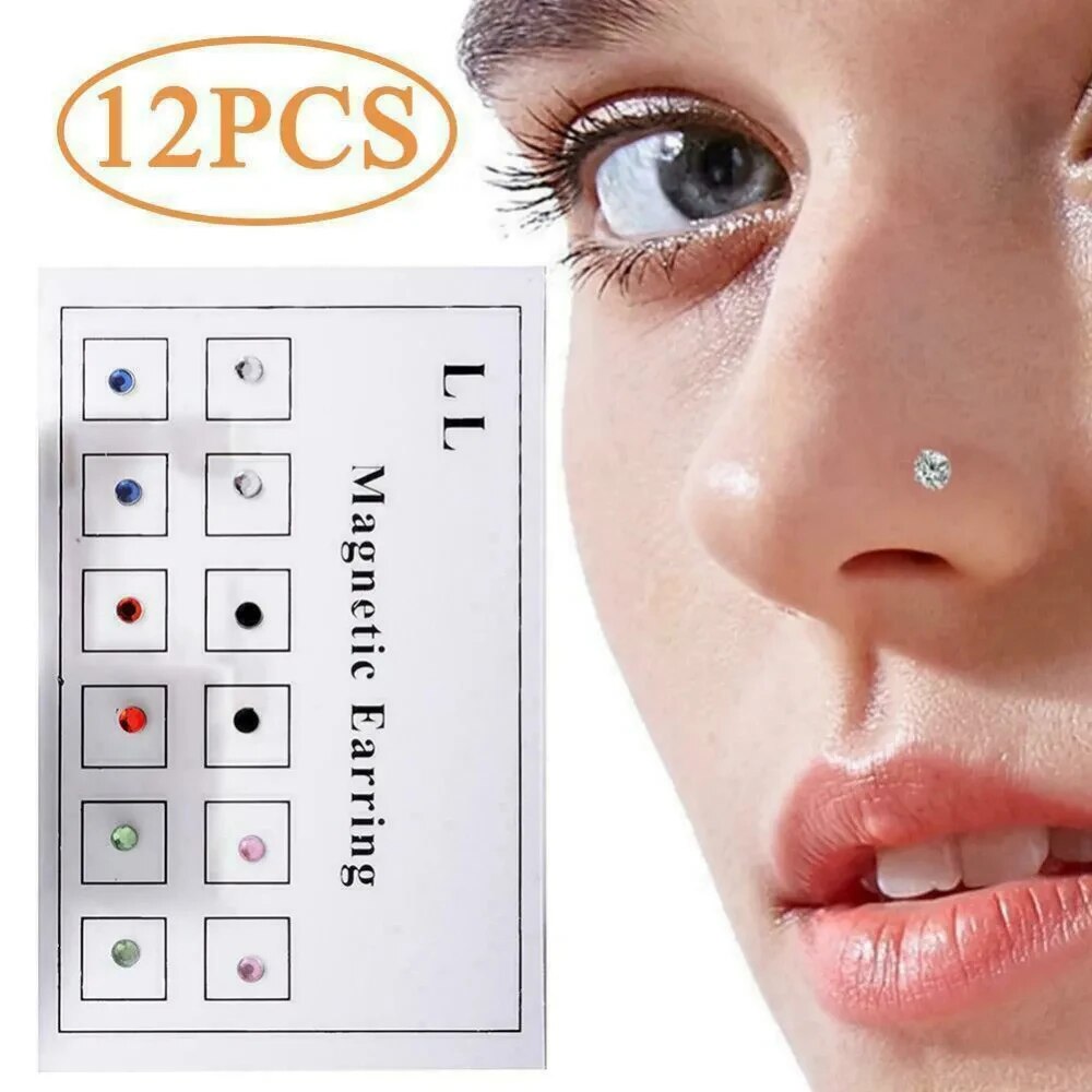 12 uds/tarjeta tramposo falso  - Body Jewelry Cartilage Earrings reseña y precio