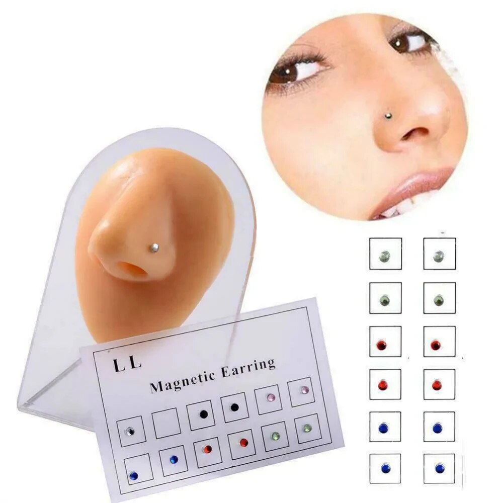 12 uds/tarjeta tramposo falso  - Body Jewelry Cartilage Earrings reseña y precio