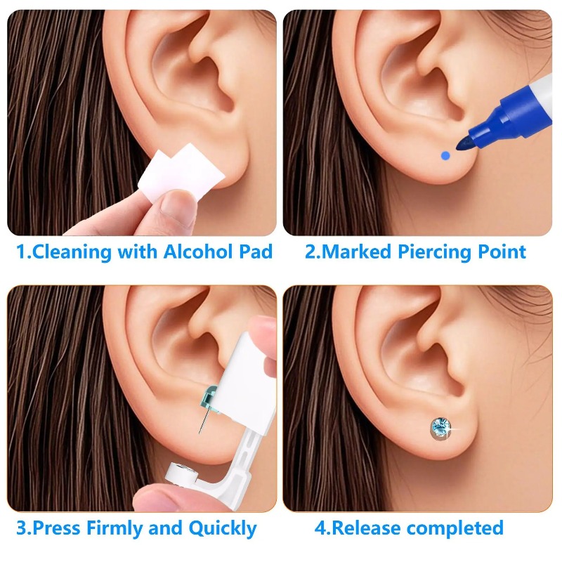 Kit de Pistola de Perforación  - Body Jewelry Cartilage Earrings reseña y precio