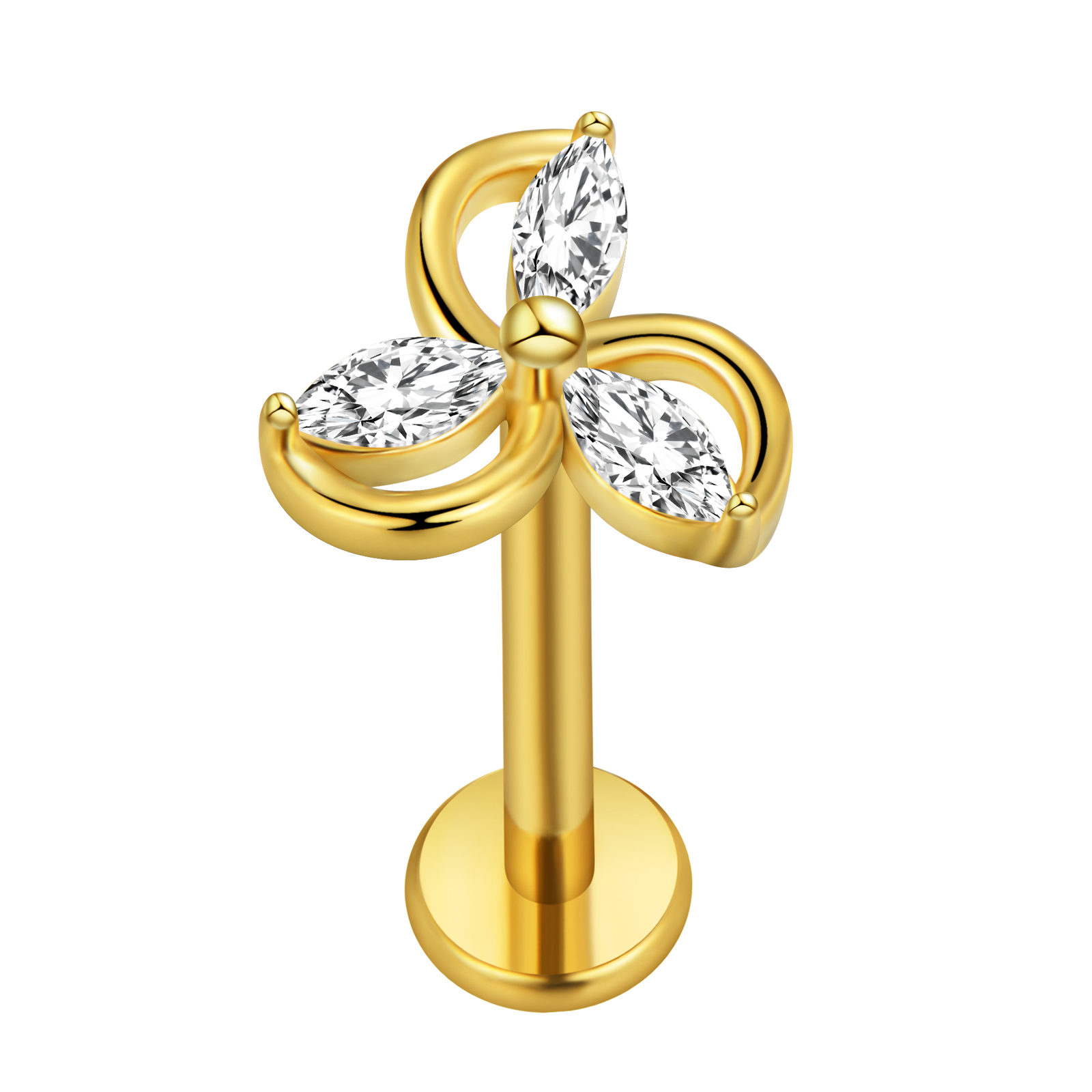 Piercing Labret de hoja de arc - Body Jewelry Cartilage Earrings reseña y precio