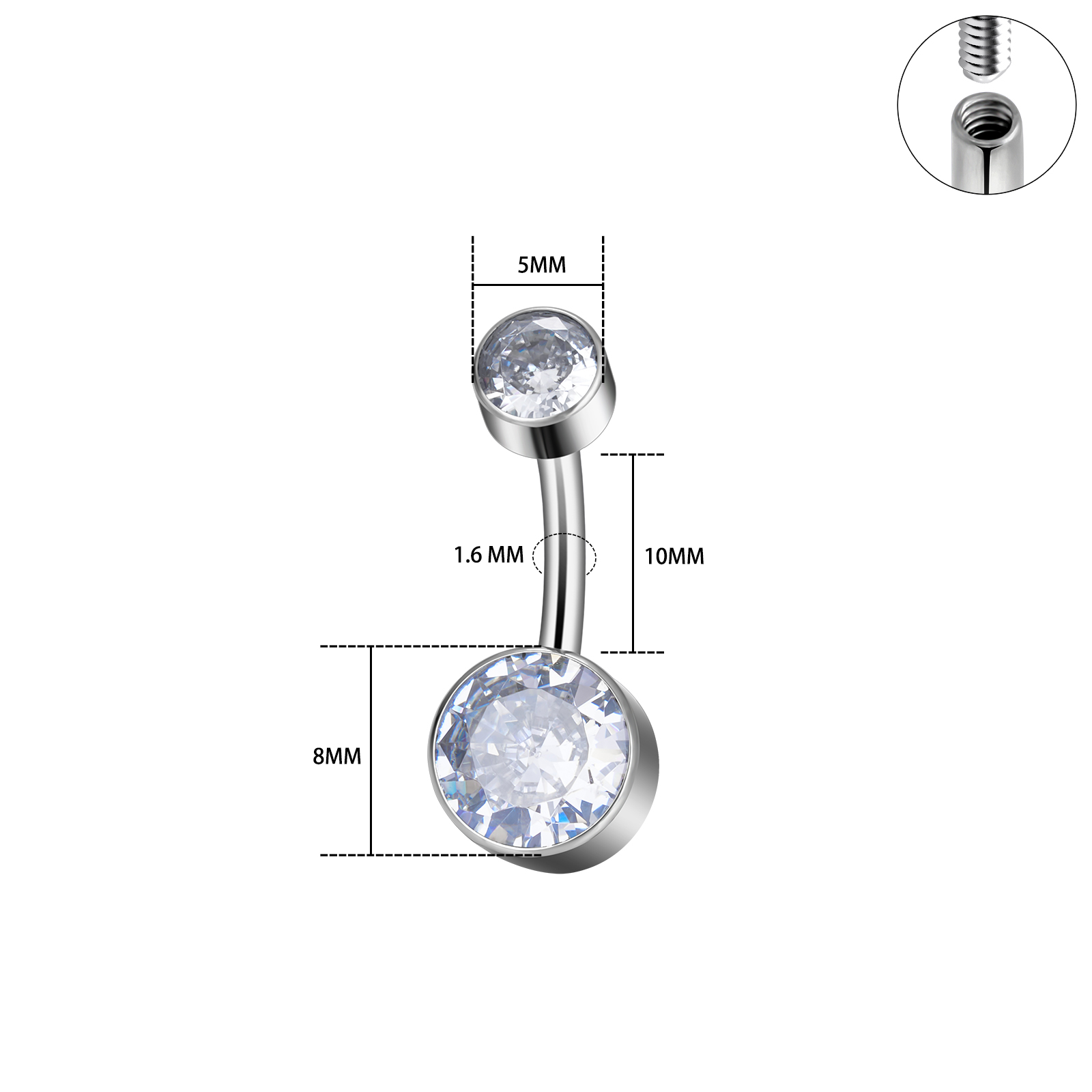 Anillo de ombligo de titanio G - Body Jewelry Implants reseña y precio
