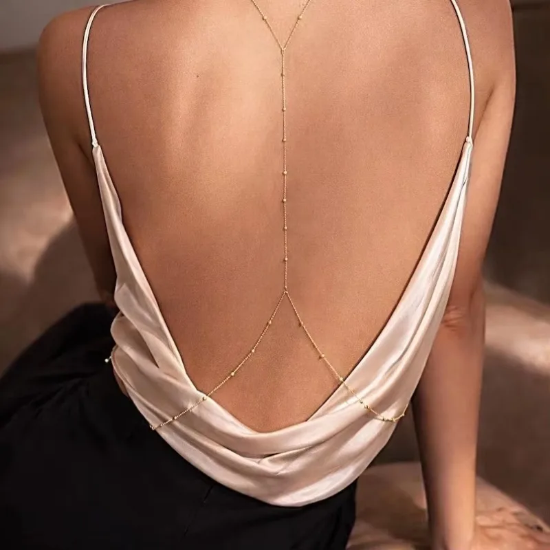 Cadena de cuerpo delicada con  - Body Jewelry For Backless Dress reseña y precio