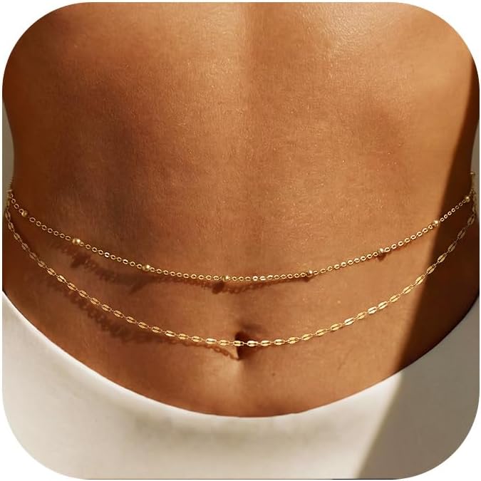 Cadena de cintura chapada en o - Body Jewelry Gold reseña y precio